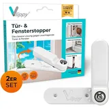 Vlippy Tür- & Fensterstopper 2er-Set weiß - Weiß