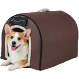 ANPPEX Hundehaus für drinnen,Hundehöhle Mittelgroße Hunde,2-in-1 waschbares Hundebett mit Überzug,XL-Größe für Mittelgroße Hunde,Braun