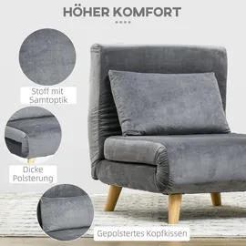 Homcom Schlafsessel mit Bettfunktion, Kissen Gästebett in Leinenoptik Relaxsessel Klappsessel für Wohnzimmer, Sessel, Schlafsessel