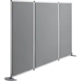 SOENNECKEN Stellwand stoffbespannt/Acrylglas 810mm grau