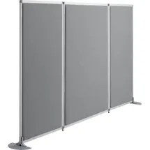 SOENNECKEN Stellwand stoffbespannt/Acrylglas 810mm grau