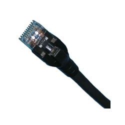 Patchkabel Cat. 6A, 4x2, RJ-45 Stecker, Länge:  2m, schwarz