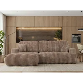 MKS Ecksofa OVO L Braun Cord, - Links Seite