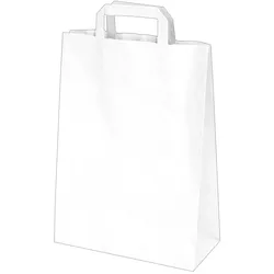 50x GASTRO Papiertragetaschen 32 x 26 x 14 cm mit EAN-Code weiss