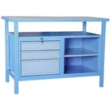 AEROTEC Werkbank Holz/Stahl/Spanplatte 1200 x 850 x 600 mm Blau/Lichtgrau