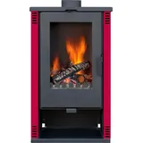 Kaminofen ALAZ K10M Burgundy 10 kW, Kamin Heizofen Dauerbrandofen Holzofen, Кaminholz Hüttenofen, Кaminfeuer, Briketts kamin, Fireplace wood - Rot