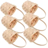 Abaodam Miniaturkorb Weidenkorb Handgeflochtenes Rattan Picknickkorb Kleiner Henkeltasche Für Hochzeitsdeko Tischdekoration Rustikal