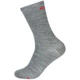 super.natural Sn All Day Lange Socken 2 Paare - Cashmere Grey Melange / High Risk Red - EU 42-45