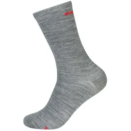 super.natural Sn All Day Lange Socken 2 Paare - Cashmere Grey Melange / High Risk Red - EU 42-45