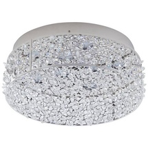 LUCANDE LED-Deckenleuchte Felias, chromfarben, Glas, Ø 35 cm