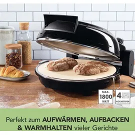 GOURMETmaxx Pizza Maker mit Temperatureinstellung inkl. herausnehmbarem Pizzastein - Schwarz