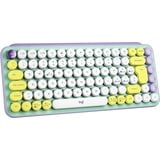 Logitech POP Keys Mechanische kabellose Tastatur mit anpassbaren Emoji-Tasten, Italienisches QWERTY-Layout - Grün/Lila