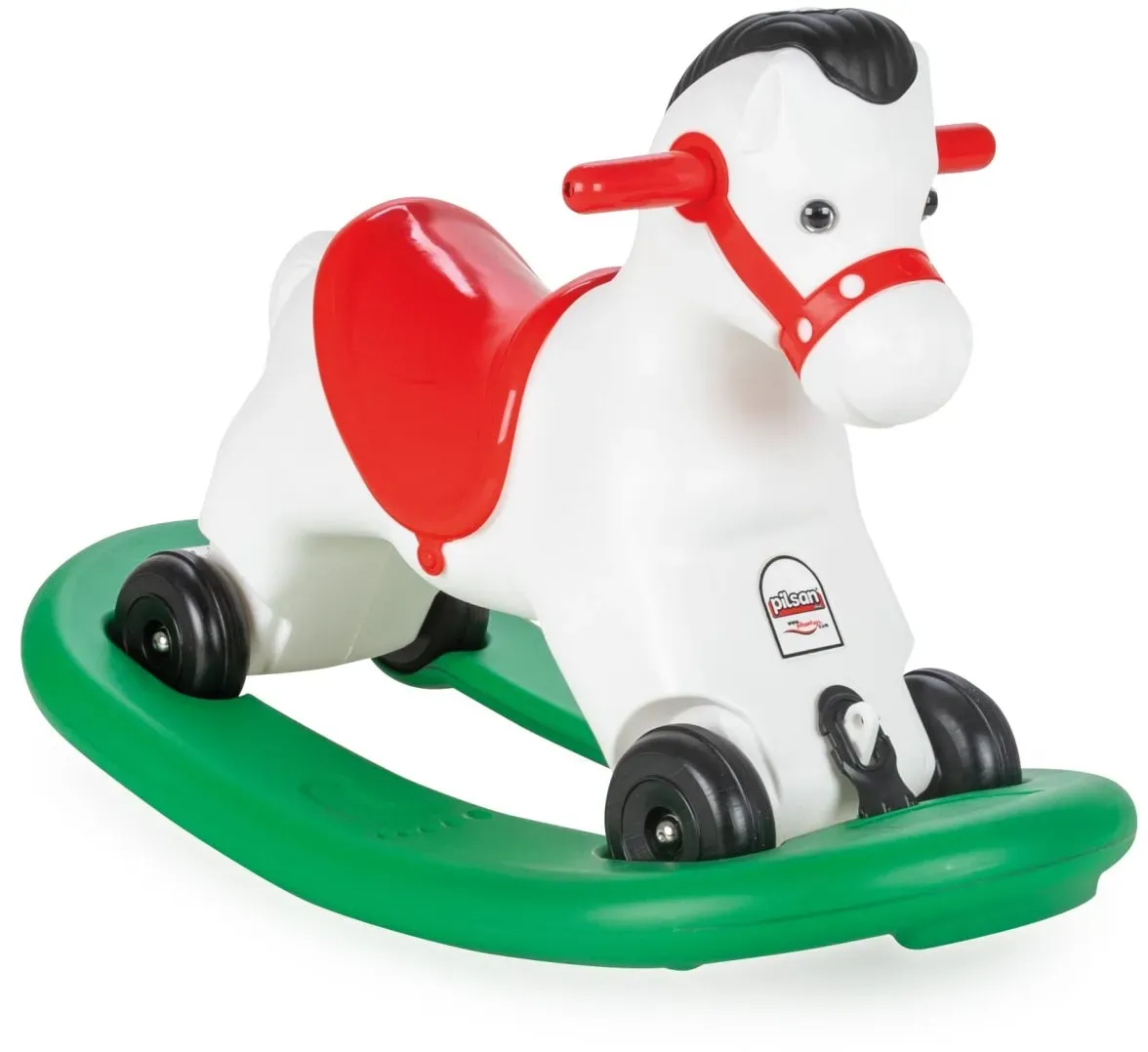 Rocking Horse mit Musik - Schaukelpferd und Rutscher 2 in 1 mit Rollen bis 50 kg