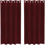 vidaXL Verdunkelungsvorhänge 2 pcs Weinrot 140 x 175 cm Samt