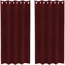 vidaXL Verdunkelungsvorhänge 2 pcs Weinrot 140 x 175 cm Samt