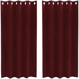 vidaXL Verdunkelungsvorhänge 2 pcs Weinrot 140 x 175 cm Samt