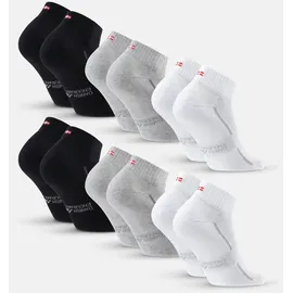Danish Endurance Basicsocken Cotton Quarter 6er Pack Schwarz 39-42
