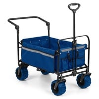 Waldbeck Easy Rider Bollerwagen bis 70kg Teleskopstange zusammenklappbar blau