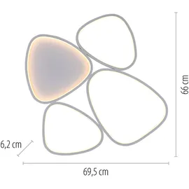 Schöner Wohnen Pebbles 1x LED-Board 35,5W rund oval weiß