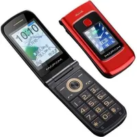 Entsperrtes Mobiltelefon für Senioren, Klapphandy mit großen Tasten, Dual-Display (2,4 Zoll), FM-Radio, Rot