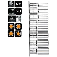 Neo Tools 1/2 Vielzahn Stecknuss Set 8-tlg.
