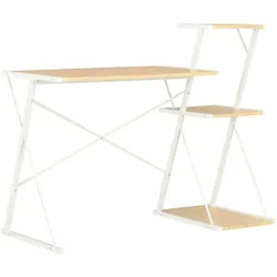 vidaXL Schreibtisch mit Regal Weiß und Eiche 116×50×93 cm