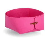 Zeller Present Aufbewahrungskorb, Filz, pink, ca. 13,5 x 13,5 x 7,5 cm