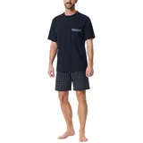 SCHIESSER Herren Schlafanzug Kurz Rundhals-Comfort Nightwear Pyjamaset, Nachtblau_180261, 56