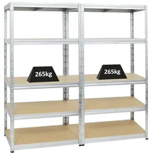 Proregal Mega Deal 2x Schwerlastregal Tiger HxBxT 180 x 90 x 60 cm Fachlast 265kg Garagenregal Kellerregal Werkstattregal Lagerregal Steckregal