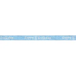 Banner blau & silber Zahl 16