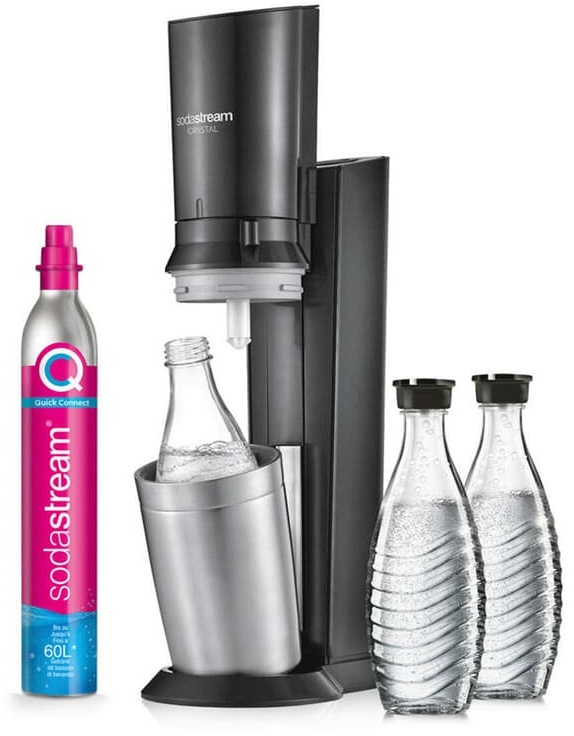 SodaStream Crystal 3.0 CQC Wassersprudler Titan 3x Karaffen + 1x Zylinder