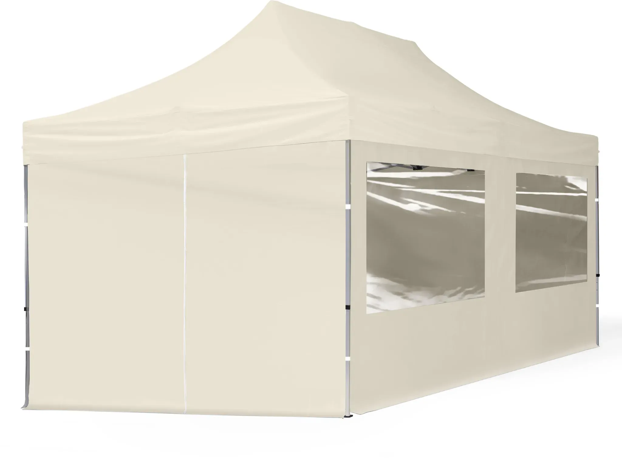 TOOLPORT  3x6m Aluminium Faltpavillon, inkl. 4 Seitenteile, creme - (59023)