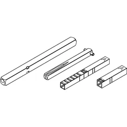 Griffwerk Set für Griffe Langschild LUCIO/LOREDANO -Hohlstift -Stift 8x125mm, WC Stift 6x88mm, TS 55-60mm