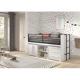 58 aufm Kessel Halbhochbett Keelia 90 x 200 cm Kunststoff weiß