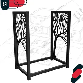 KOTARBAU Kaminholzregal Metall 50 x 30 x 60 cm Schwarz