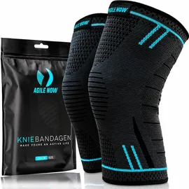 Agile Now Kniebandage 2 St. Blau L