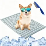Pfotenchill Kühlmatte, PfotenChill - Die Innovative Kühlmatte für Hunde, S/M/L/XL Pfoten chill kühlmatte Hund, Sommer Kühldecke hundematte für Zuhause Unterwegs oder im Auto (Hellgrau,91*58cm)