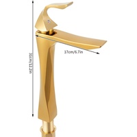 Waschtischarmatur Hohe Duscharmaturen Badezimmer Wasserhahn Einhebel-Mischbatterie (Gold)