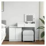 vidaXL Schminktisch mit LED-Beleuchtung Weiß 115x37x110,5 cm