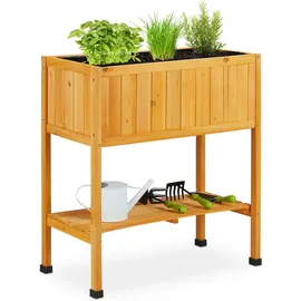 Relaxdays Hochbeet 74 x 38 x 80,5 cm Orange/Schwarz
