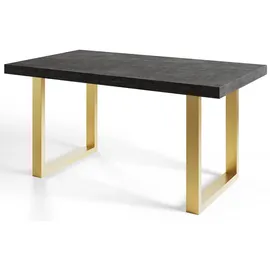 alpi möbel LOFT-U 90 x 77 x 180 cm dunkelgrau/gold