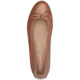 TAMARIS Damen, Ballerina Leder flach, braun, 40 EU