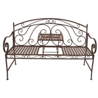 Lomadox Bank Gartenbank Terrassenbank mit hochklappbarem Tisch, 146 cm