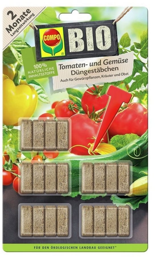 Compo Pflanzendünger COMPO Bio Tomaten- und Gemüsedüngestäbchen (20 Stk)