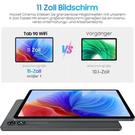 Blackview Tab90 WiFi Android 15 Tablet 11 Zoll,12(4+8Expansion) GB RAM 128GB Speicherplatz(2TB TF),Großes Display Widevide L1,Octa-core T606, 8200mAh Akku,5G WiFi,Dual Kamera 13MP+8MP,GMS,BT 5.0