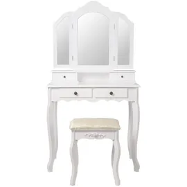 ML-Design Schminktisch Weiß, Holzwerkstoff, 40x140x75 cm, Schlafzimmer, Schminktische