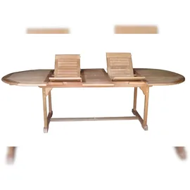 Sedex Gartentisch oval 180-260 x 110 x 75 cm Beige