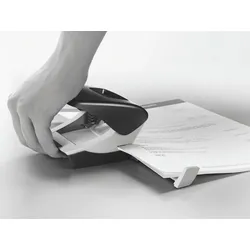 Leitz Büro Locher aus Metall, Für 30 Blatt, Anschlagschiene mit Formatangaben, Ergonomisches Design, blau, 50080035