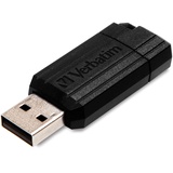 Verbatim PinStripe USB-Stick 128GB, USB 2.0, USB Speicherstick, für Laptop Notebook Ultrabook TV Autoradio, USB 2.0 Stick, Datenstick mit Schiebemechanismus, Schwarz