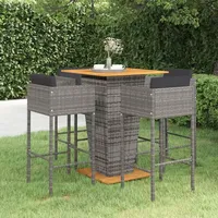 vidaXL Gartenbar Set 5-tlg. Grau